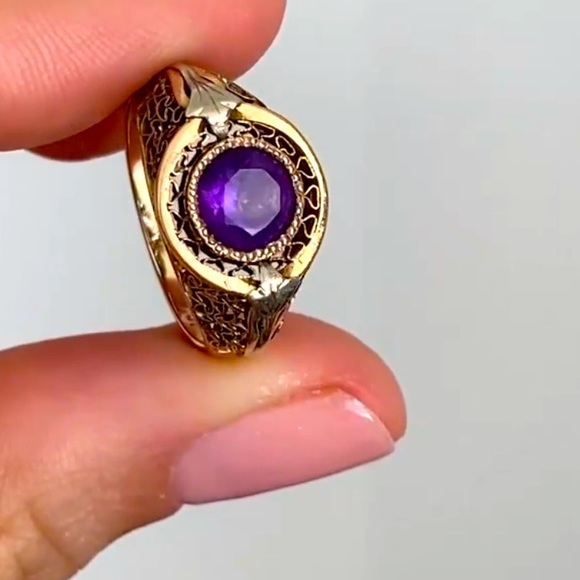 Jewelry - 10K Amethyst Filigree Ring